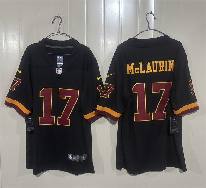 Men's Washington Commanders #17 Terry McLaurin Black 2026 Hail Raiser Alternate Vapor Limited Stitched Football Jersey Men's Washington Commanders #17 Terry McLaurin Black 2026 Hail Raiser Alternate Vapor Limited Stitched Football Jersey