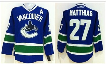 Vancouver Canucks #27 Shawn Matthias Blue Stitched NHL Jersey Vancouver Canucks #27 Shawn Matthias Blue Stitched NHL Jersey