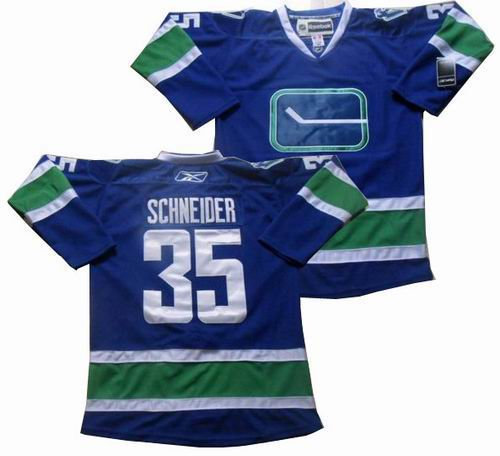 Vancouver Canucks 35 Schneider blue 3rd Jersey