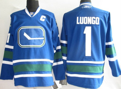 NHL JERSEYS Vancouver Canucks 1 Roberto Luongo BLUE【The third section