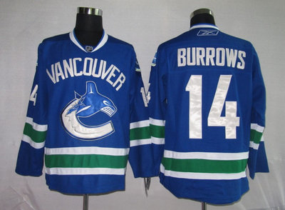 NHL JERSEYS Vancouver Canucks 14# BURROWS blue