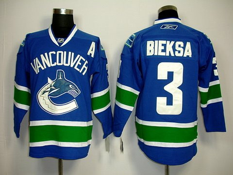 Vancouver Canucks 3 Kevin Bieksa Blue Jersey