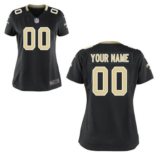 Women's Nike New Orleans Saints Customized Game Team black Jerseys