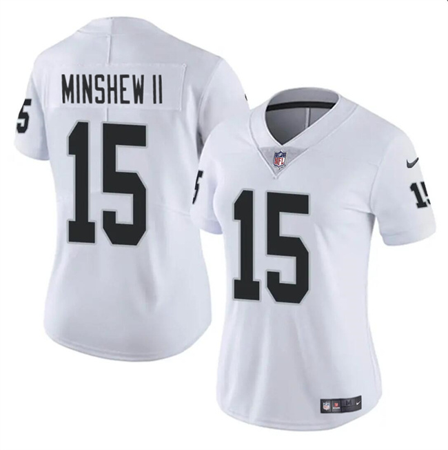Women's Las Vegas Raiders #15 Gardner Minshew II White Vapor Stitched Jersey(Run Small) Women's Las Vegas Raiders #15 Gardner Minshew II White Vapor Stitched Jersey(Run Small)