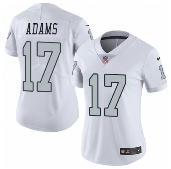 Women's Las Vegas Raiders #17 Davante Adams White Color Rush Limited Stitched Jersey(Run Small) Women's Las Vegas Raiders #17 Davante Adams White Color Rush Limited Stitched Jersey(Run Small)