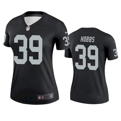 Women's Las Vegas Raiders #39 Nate Hobbs Black Legend Jersey Women's Las Vegas Raiders #39 Nate Hobbs Black Legend Jersey