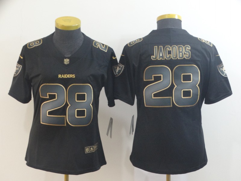 Women Nike Raiders 28 Josh Jacobs Black Gold Women Vapor Untouchable Limited Jersey Women Nike Raiders 28 Josh Jacobs Black Gold Women Vapor Untouchable Limited Jersey