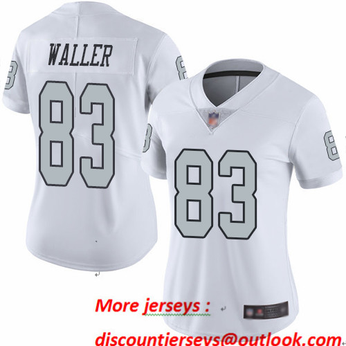 Raiders #83 Darren Waller White Women's Stitched Football Limited Rush Jersey Raiders #83 Darren Waller White Women's Stitched Football Limited Rush Jersey