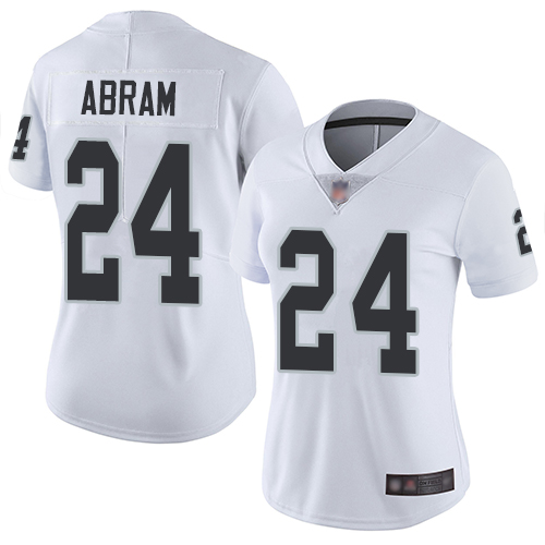 Raiders #24 Johnathan Abram White Women's Stitched Football Vapor Untouchable Limited Jersey Raiders #24 Johnathan Abram White Women's Stitched Football Vapor Untouchable Limited Jersey