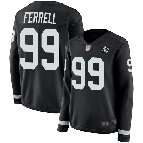 Raiders #99 Clelin Ferrell Black Team Color Women's Stitched Football Limited Therma Long Sleeve Jersey Raiders #99 Clelin Ferrell Black Team Color Women's Stitched Football Limited Therma Long Sleeve Jersey
