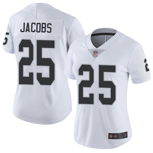Raiders #25 Josh Jacobs White Women's Stitched Football Vapor Untouchable Limited Jersey Raiders #25 Josh Jacobs White Women's Stitched Football Vapor Untouchable Limited Jersey
