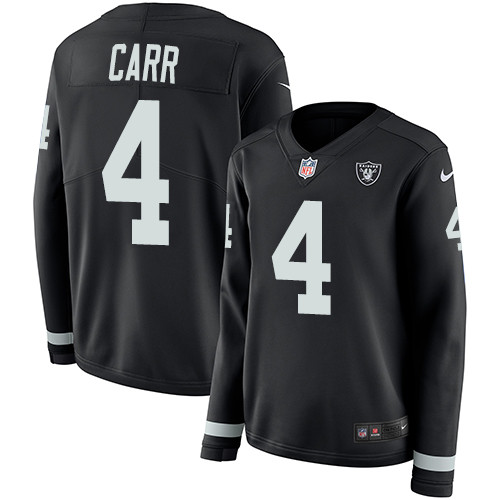 Nike Raiders #4 Derek Carr Black Team Color Women's Stitched NFL