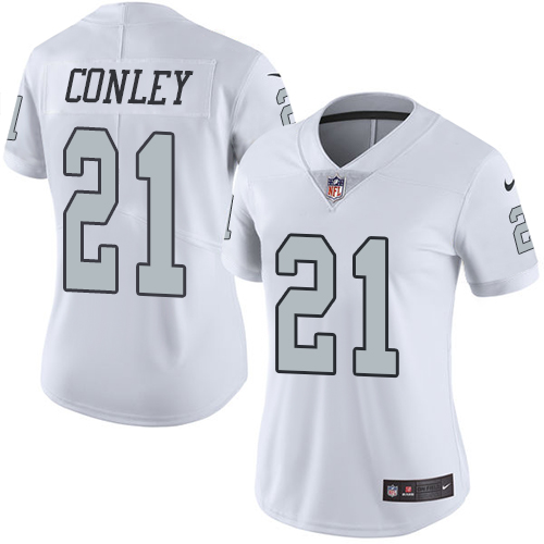 Nike Raiders #21 Gareon Conley White Women's Stitched NFL Limited Rush Jersey Nike Raiders #21 Gareon Conley White Women's Stitched NFL Limited Rush Jersey
