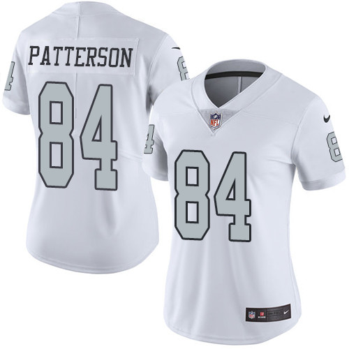 Nike Raiders #84 Cordarrelle Patterson White Women's Stitched NFL Limited Rush Jersey Nike Raiders #84 Cordarrelle Patterson White Women's Stitched NFL Limited Rush Jersey