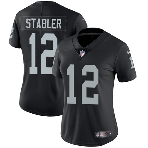 Nike Raiders #12 Kenny Stabler Black Team Color Women's Stitched NFL Vapor Untouchable Limited Jersey Nike Raiders #12 Kenny Stabler Black Team Color Women's Stitched NFL Vapor Untouchable Limited Jersey