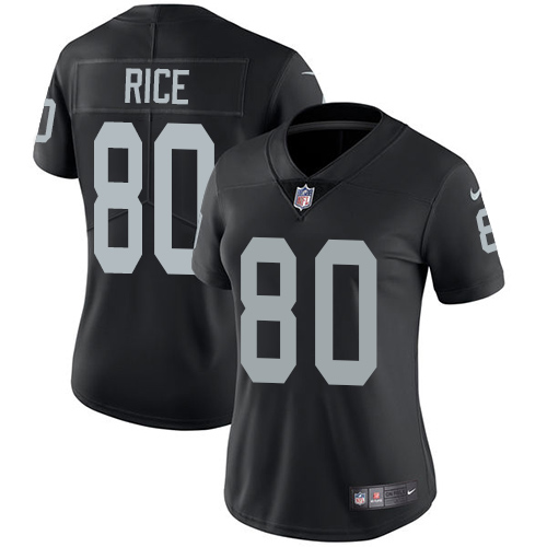 Nike Raiders #80 Jerry Rice Black Team Color Women's Stitched NFL Vapor Untouchable Limited Jersey Nike Raiders #80 Jerry Rice Black Team Color Women's Stitched NFL Vapor Untouchable Limited Jersey