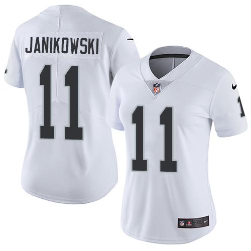 Nike Raiders #11 Sebastian Janikowski White Women's Stitched NFL Vapor Untouchable Limited Jersey Nike Raiders #11 Sebastian Janikowski White Women's Stitched NFL Vapor Untouchable Limited Jersey