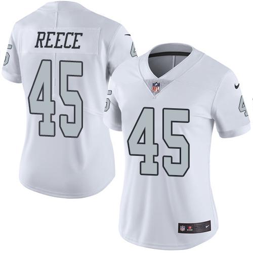 Nike Raiders #45 Marcel Reece White Women's Stitched NFL Limited Rush Jersey Nike Raiders #45 Marcel Reece White Women's Stitched NFL Limited Rush Jersey