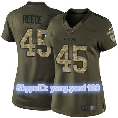 Nike Raiders #45 Marcel Reece Green Women's Stitched NFL Limited Salute to Service Jersey
