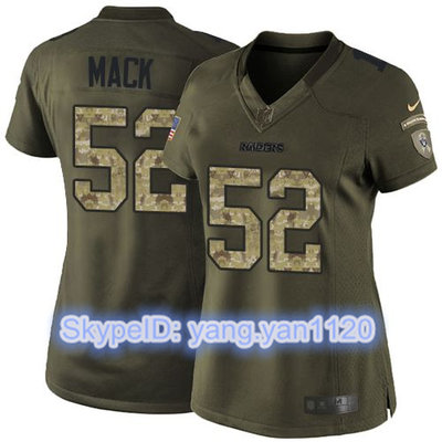 Nike Raiders #52 Khalil Mack Green Women's Stitched NFL Limited Salute to Service Jersey