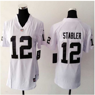 Women's New Raiders #12 Kenny Stabler White NFL Elite Jersey Women's New Raiders #12 Kenny Stabler White NFL Elite Jersey