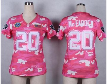 Women's NEW Raiders #20 Darren McFadden Pink NFL Elite Camo Fashion Jersey
