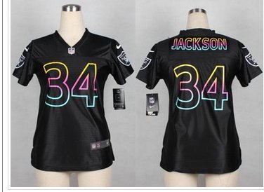 Women's Nike Raiders #34 Bo Jackson Black NFL Fashion Game Jersey
