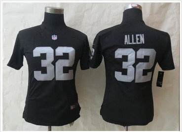 Women NFL Oakland Raiders #32 Marcus Allen Black Team Color Jersey