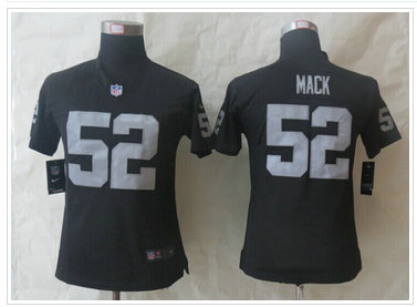 Women New Oakland Raiders #52 Khalil Mack Black Jerseys