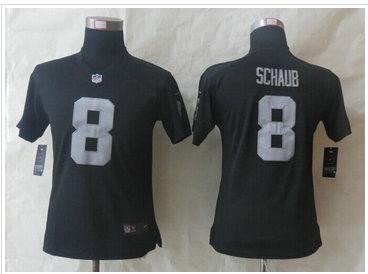 Women New Oakland Raiders #8 Matt Schaub Black Jerseys