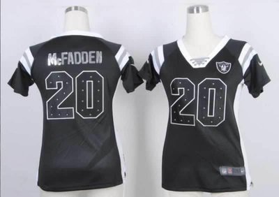 NEW Women Jerseys Oakland Raiders 20 Darren McFadden Black(fashion Rhinestone sequins) NEW Women Jerseys Oakland Raiders 20 Darren McFadden Black(fashion Rhinestone sequins)