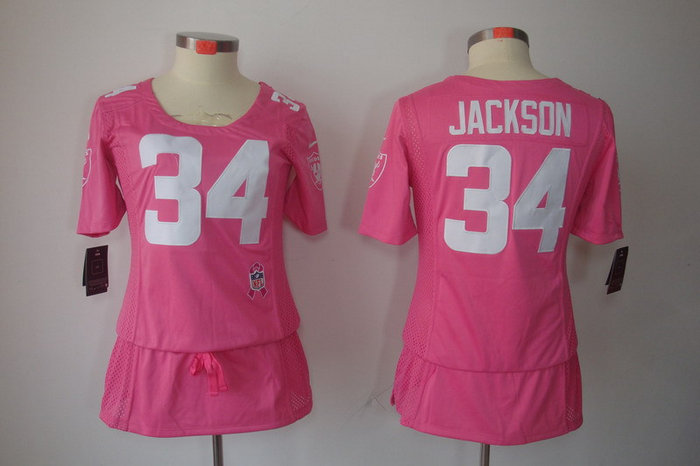Womens NEW Oakland Raiders 34 Bo Jackson Elite breast Cancer Awareness Pink Jerseys Womens NEW Oakland Raiders 34 Bo Jackson Elite breast Cancer Awareness Pink Jerseys