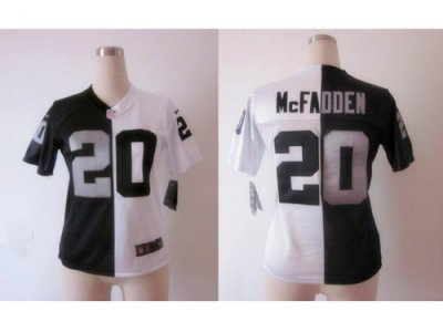NEW Women Oakland Raiders #20 Darren McFadden Black-white jerseys(Split Elite) NEW Women Oakland Raiders #20 Darren McFadden Black-white jerseys(Split Elite)