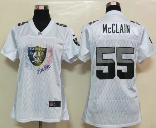 NEW Womens Oakland Raiders 55 McClain White fem fan Jerseys NEW Womens Oakland Raiders 55 McClain White fem fan Jerseys