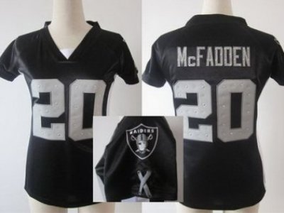 Women NEW Oakland Raiders 20 Darren McFadden Black Womens Draft Him II Top Jerseys