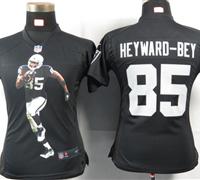 Women Nike Oakland Raiders 85 Heyward-bey Black Portrait Fashion Game Jerseys