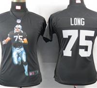 Women Nike Oakland Raiders 75 Long Black Portrait Fashion Game Jerseys