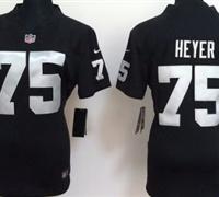 Women Nike Oakland Raiders 75 Stephon Heyer Black Jerseys