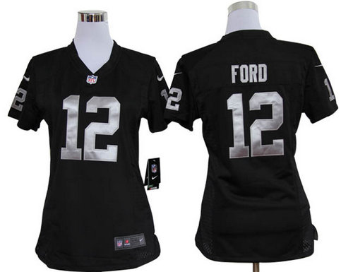 Women's Nike NFL Oakland Raiders 12 Jacoby Ford Black Jerseys Women's Nike NFL Oakland Raiders 12 Jacoby Ford Black Jerseys