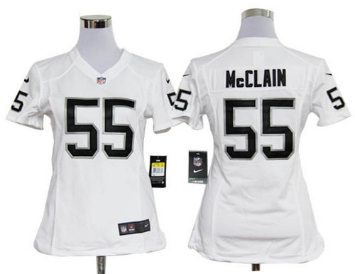 Women Nike Oakland Raiders 55 Rolando McClain White Jerseys Women Nike Oakland Raiders 55 Rolando McClain White Jerseys