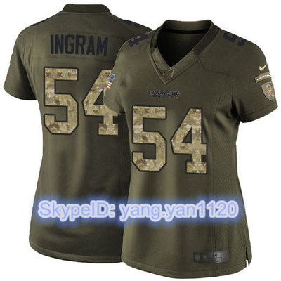 Nike Chargers #54 Melvin Ingram Green Women's Stitched NFL Limited Salute to Service Jersey