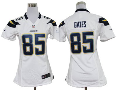 Women Nike San Diego Chargers 85 Antonio Gates White Jerseys