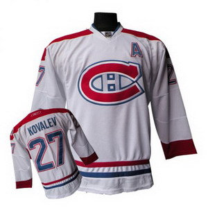 NHL Montreal Canadiens #27 Kovalev 100th White Jersey