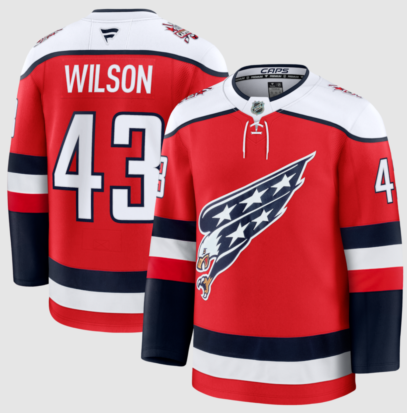 Men's Washington Capitals #43 Tom Wilson Red 2025-26 Alternate Stitched Hockey Jersey