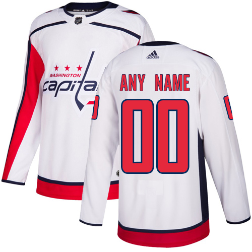 Men's Adidas Capitals Personalized Authentic White Road NHL Jersey Men's Adidas Capitals Personalized Authentic White Road NHL Jersey