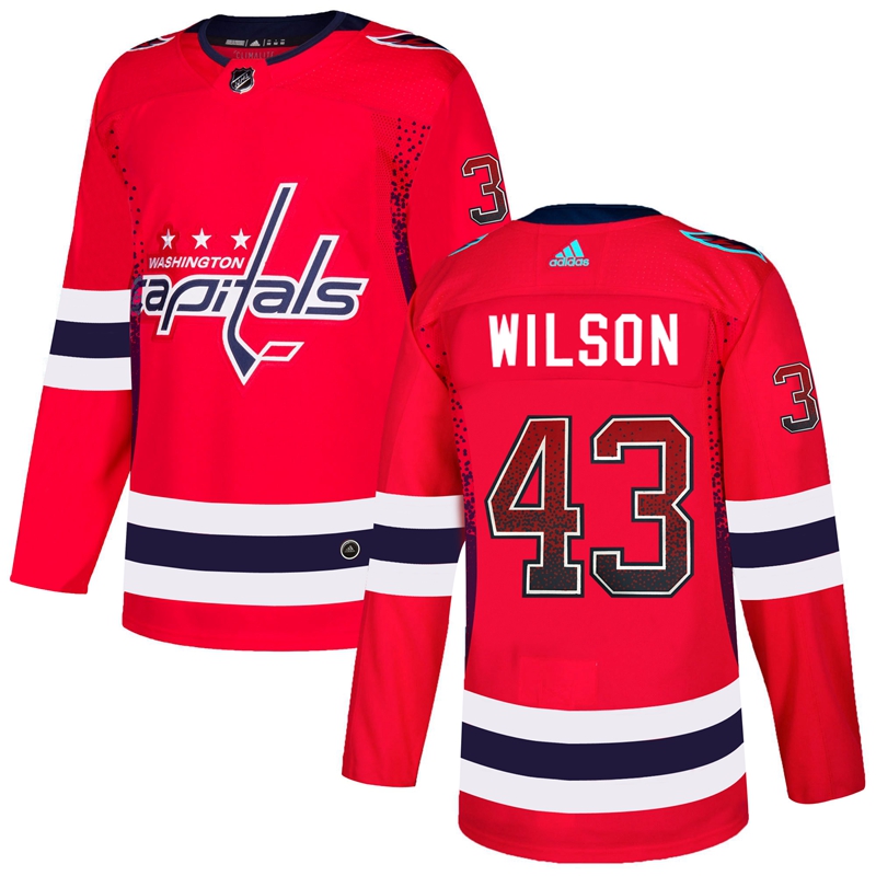 Capitals 43 Tom Wilson Red Drift Fashion Adidas Jersey
