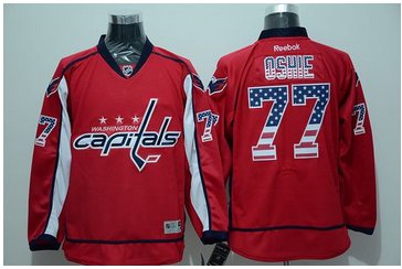 Washington Capitals #77 T.J Oshie Red USA Flag Fashion Stitched NHL Jersey Washington Capitals #77 T.J Oshie Red USA Flag Fashion Stitched NHL Jersey
