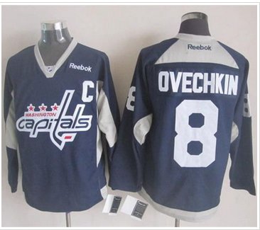 Washington Capitals #8 Alex Ovechkin Navy Blue Practice Stitched NHL Jersey