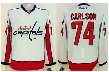 Washington Capitals #74 John Carlson White Stitched NHL Jersey