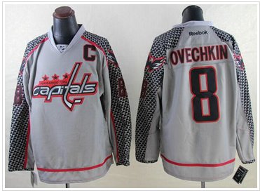 Washington Capitals #8 Alex Ovechkin Charcoal Cross Check Fashion NHL Jersey Washington Capitals #8 Alex Ovechkin Charcoal Cross Check Fashion NHL Jersey
